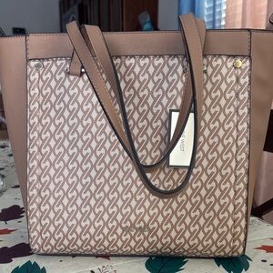 Nine West Brown and Cream Patterned Tote